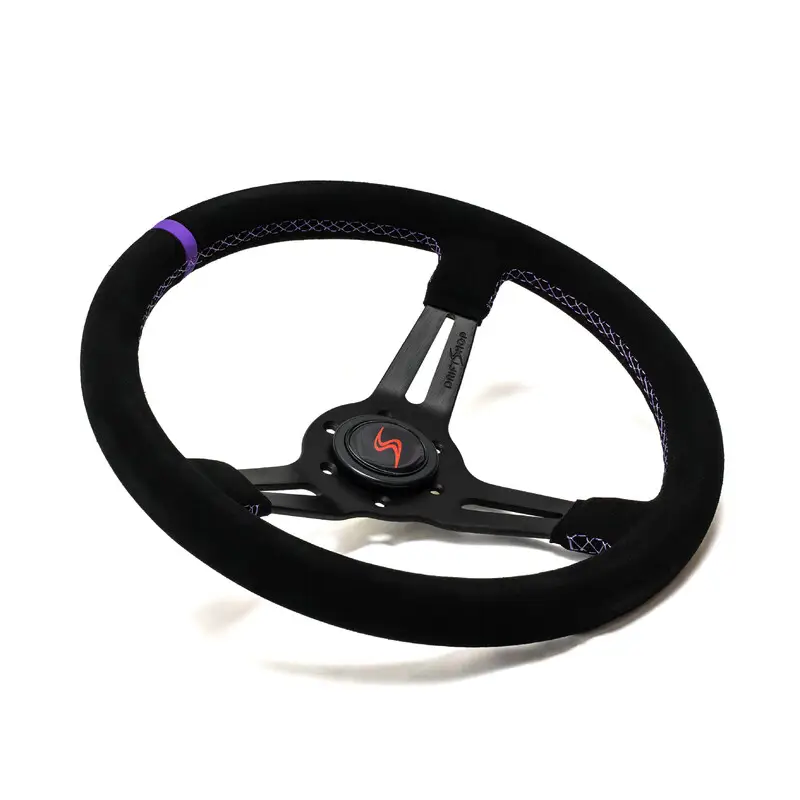 Populaire Volant DriftShop Tulipé (70 mm), Edition Spéciale "Purple", Cuir Retourné
